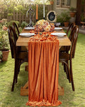 Orange Velvet Table Runner 29 x 120 Inches Fall Halloween Runners | 10ft Long by SoarDream