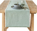 Over&Back 18x90 Woven Frayed Chambray Cotton Table Runner by overback