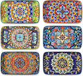 vancasso Simi 6-Piece Rectangular Ceramic Plates Set, 8.5" x 5.1" Small Dessert by vancasso