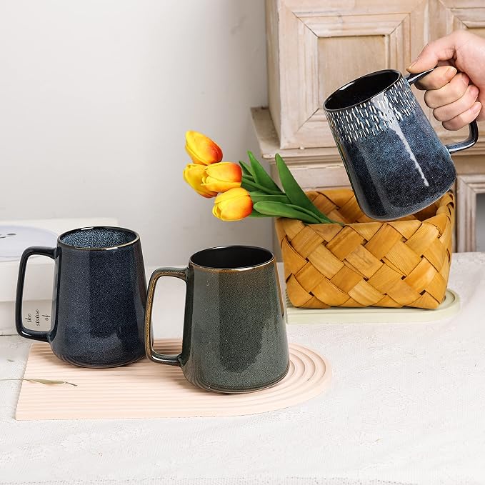 Large Ceramics Coffee Mugs, 24 oz, Large Handle Design, Extra Large Tea and - Image 5