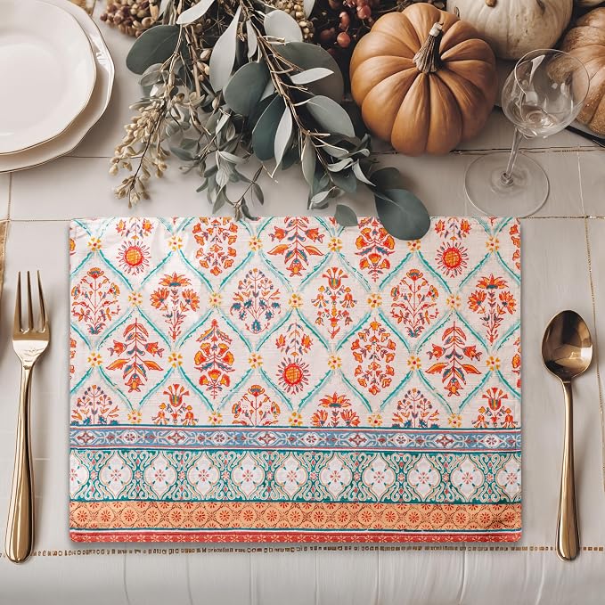 Maison d' Hermine Placemats Set of 4 Reusable 100% Cotton | Cloth Place Mats - Image 5