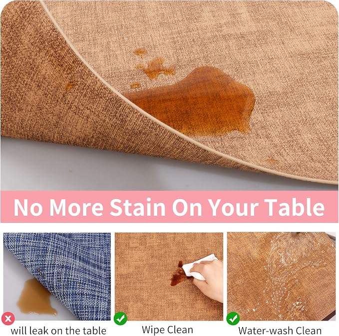 Maxpearl Faux Leather Placemats Set of 6, Suitable - Image 3