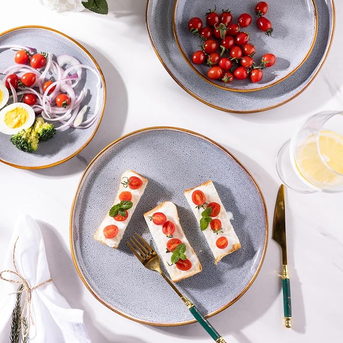 AmorArc Ceramic Plates Set of 6, 8.5 Inch Stoneware Small Dinner Plates Set | - Image 6