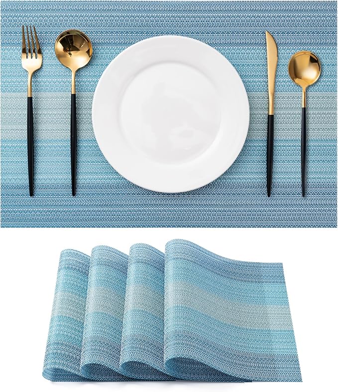 Placemats Set of 4 Washable Indoor | Outdoor Vinyl Place Mats by CADONO