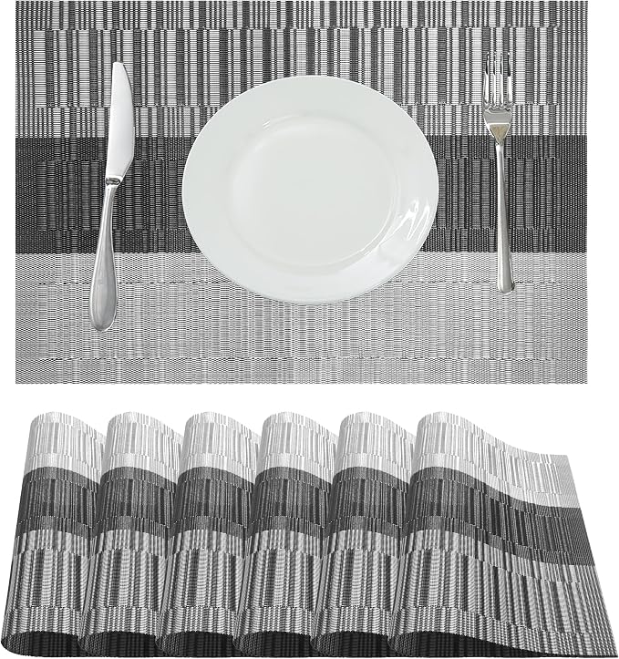 Table Placemats Dining Table Place Mats Set of 6 Heat Resistant Insulation by Yiaizhuo