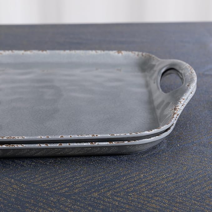Extra Large Serving Tray with Handles, 19 x12 inch, Melamine Platters - Image 4