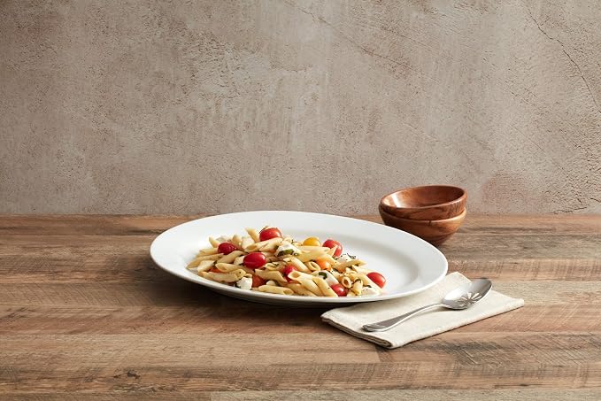Everyday White Porcelain Oval Serving Platter, 16 Inch Large Turkey Platter - Image 3
