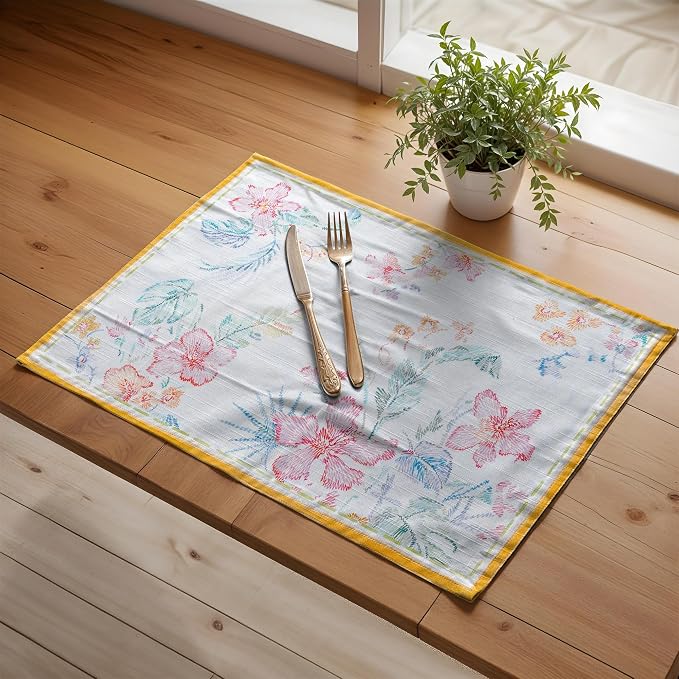 Maison d' Hermine Placemats Set of 4 Reusable 100% Cotton | Cloth Place Mats - Image 6