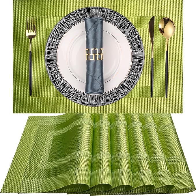 PIGCHCY Placemats Washable Woven Vinyl Durable Placemats by PIGCHCY