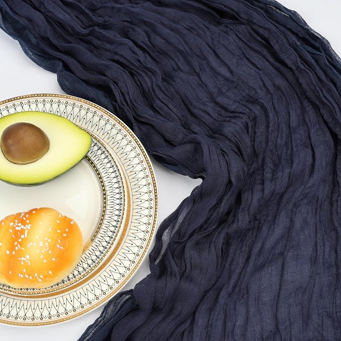 12 Pack 10Ft Navy Blue Cheesecloth Table Runner 23 x 120 Inch | Gauze Rustic - Image 5