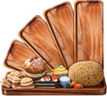 Roowest 5 Pack Solid Acacia Wood Serving Trays by Roowest