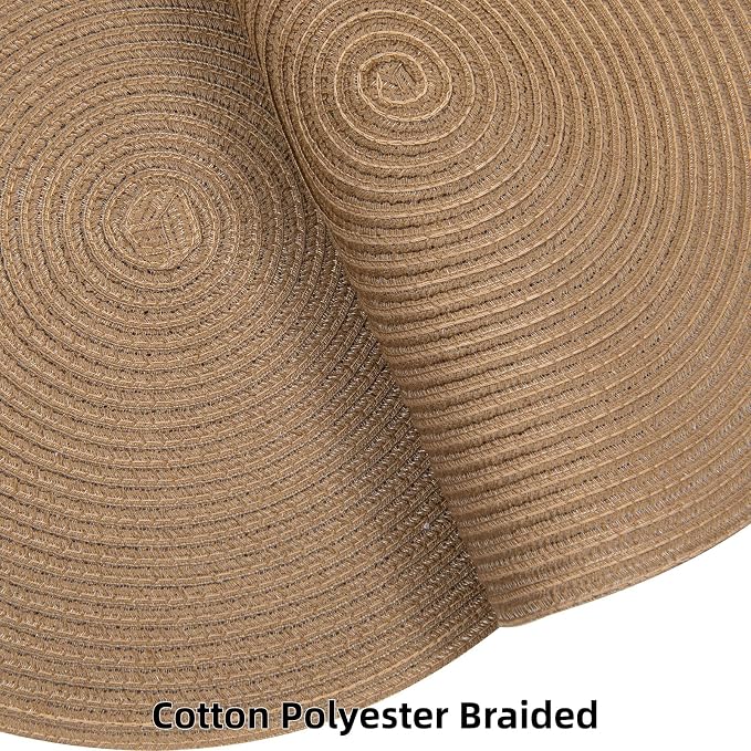 SHACOS Round Braided Placemats Set of 6 Washable Cotton Polyester 15 inch Round - Image 3