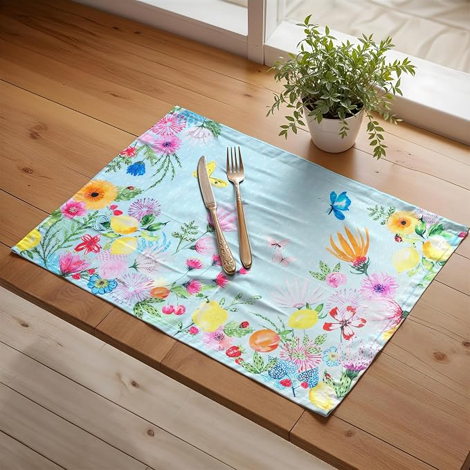 Maison d' Hermine Placemats Set of 4 Reusable 100% Cotton | Cloth Place Mats - Image 5