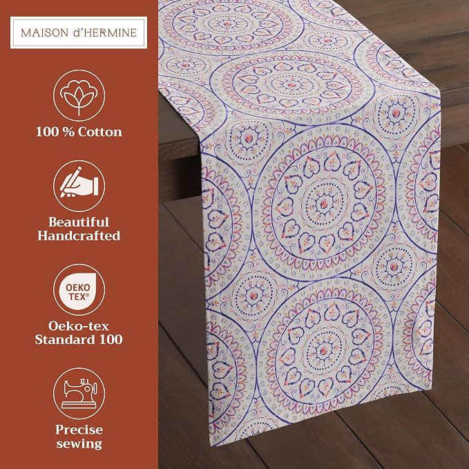 Maison d' Hermine Table Runner 100% Cotton 14.50" x 108" | Table Runners 108 - Image 2
