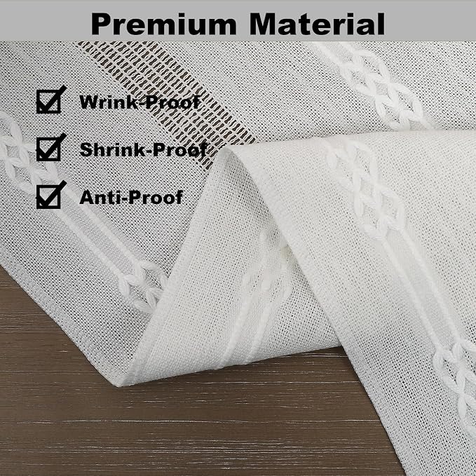 Gernaice 2PCS Boho Table Runner, Embroidered Cotton Linen Farmhouse Table - Image 4