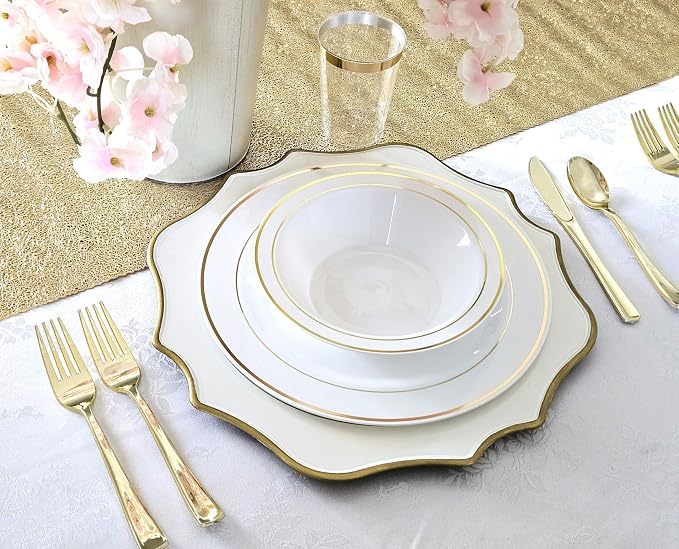 " OCCASIONS " 40 Piece Plates Pack, Heavyweight Disposable Wedding Party - Image 4