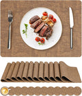 NCUE Vinyl Placemats Set of 12, Heat Resistant, Nonslip Faux Leather Waterproof by NCUE