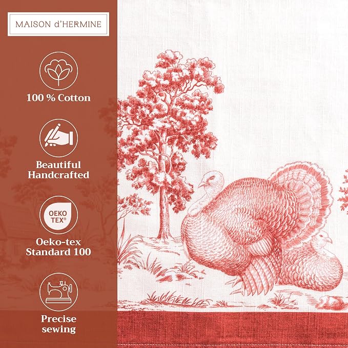 Maison d' Hermine Placemats Set of 4 Reusable 100% Cotton | Cloth Place Mats - Image 2