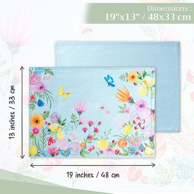 Maison d' Hermine Placemats Set of 4 Reusable 100% Cotton | Cloth Place Mats - Image 4
