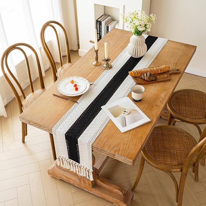 Farmhouse Table Runner for Home Decor 12x90 Black Fall Home Decor | 90Inches - Image 6
