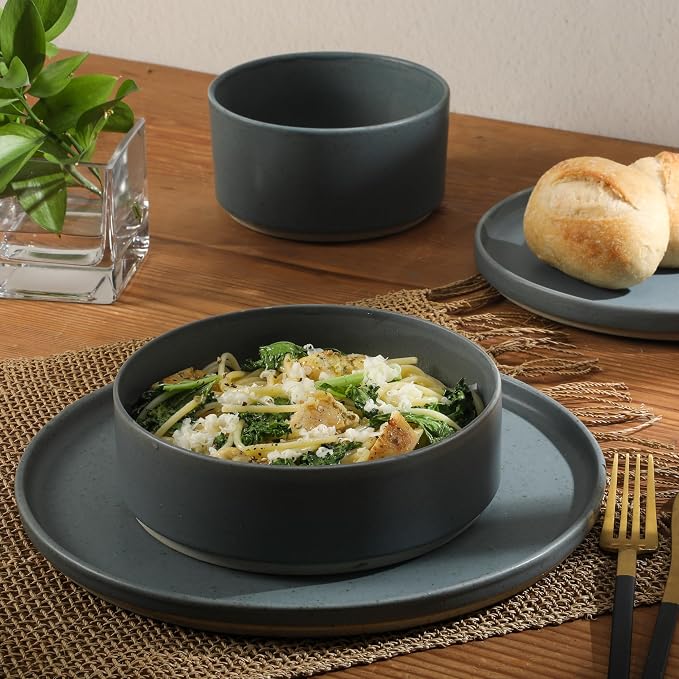 Gibson Elite Tatum Premium Porcelain Matte Reactive Glaze 16-Piece Plates and - Image 6