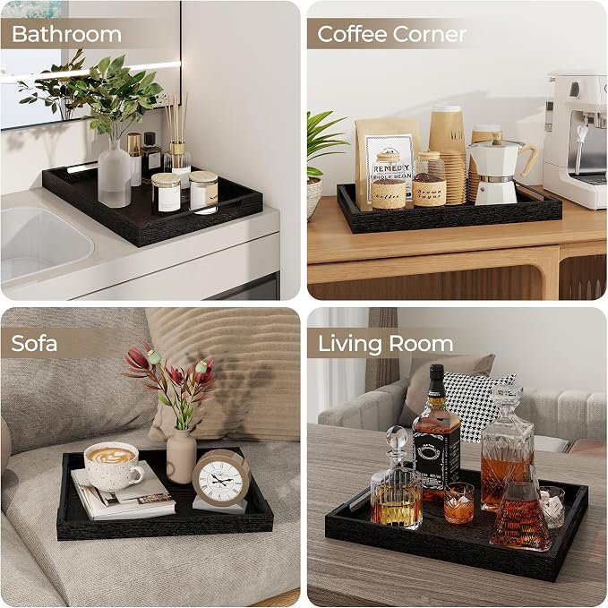 Wooden Serving Tray with Metal Handles|Ottoman Tray - Image 6