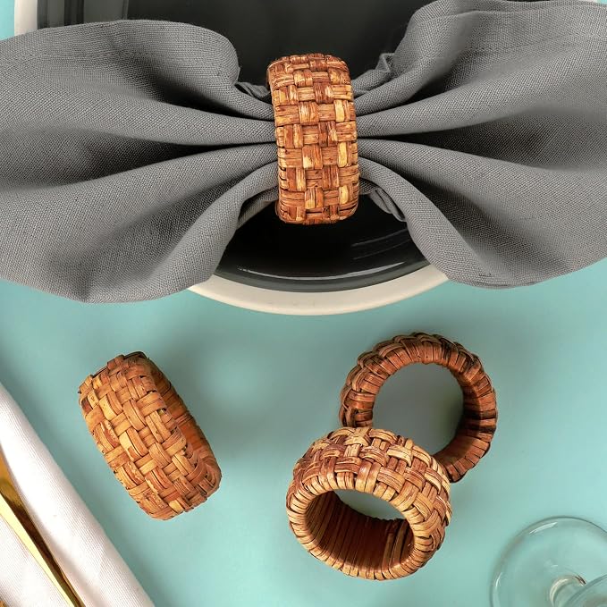 Handwoven Napkin Ring Set of 12 - Image 2