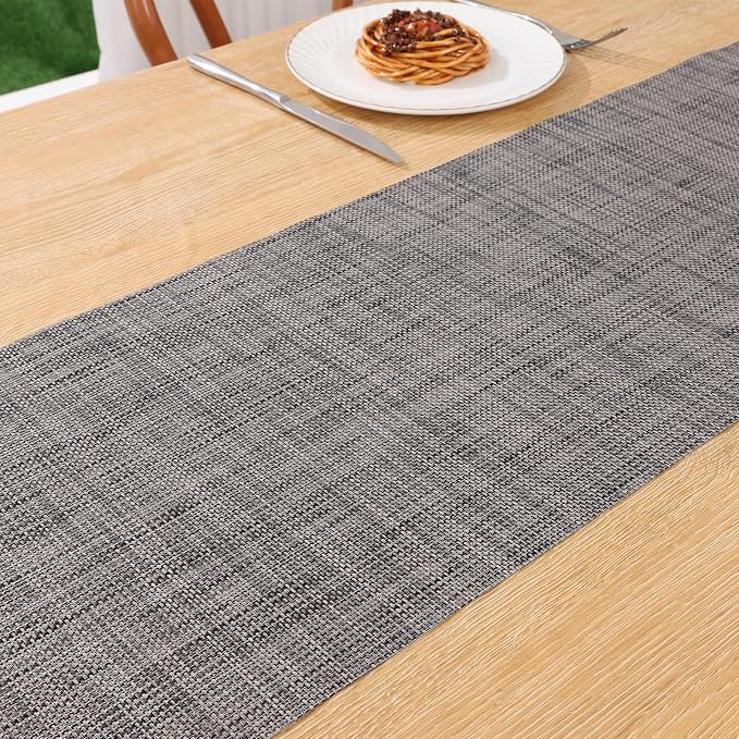 SHACOS Woven Vinyl Table Runners 12 x 54 inch Wipeable PVC Weave Table Runner - Image 6
