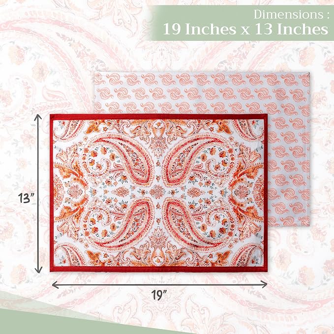 Maison d' Hermine Placemats Set of 4 Reusable 100% Cotton | Cloth Place Mats - Image 4