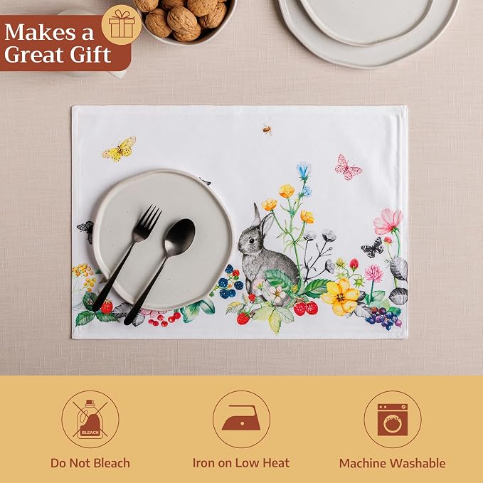 Maison d' Hermine Placemats Set of 4 Reusable 100% Cotton | Cloth Place Mats - Image 5