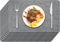 Maxpearl Faux Leather Placemats Set of 8, Light Grey | Waterproof by Maxpearl