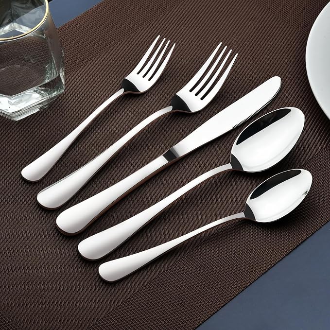 Silverware Set for 6, 30 Piece Stainless Steel Flatware Utensils Cutlery Set | - Image 6