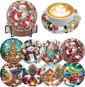 Ekuxom 8 PCS Christmas Diamond Art Coasters by Ekuxom