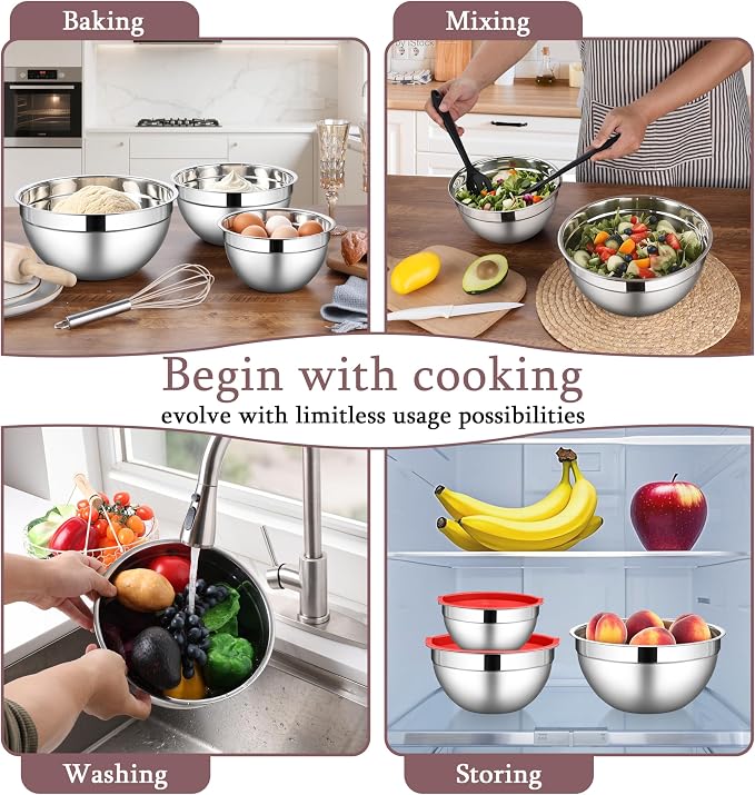 LIANYU Stainless Steel Mixing Bowls - Image 4