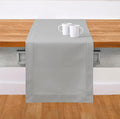 Solino Home Cotton Linen Table Runner Light Grey Hemstitch, 14 x 120 in | by SolinoHome