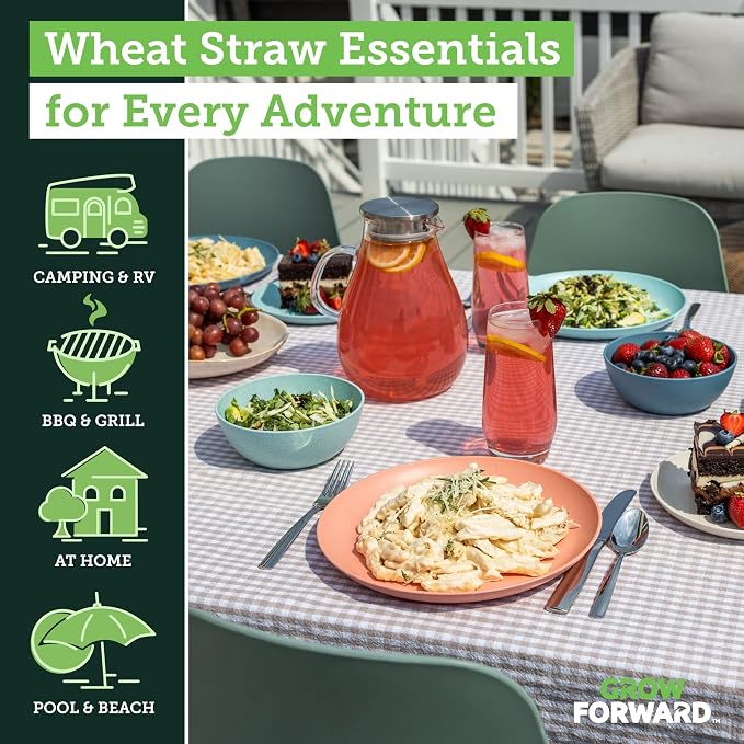Grow Forward 16-piece Premium Wheat Straw Dinnerware Sets - Image 2