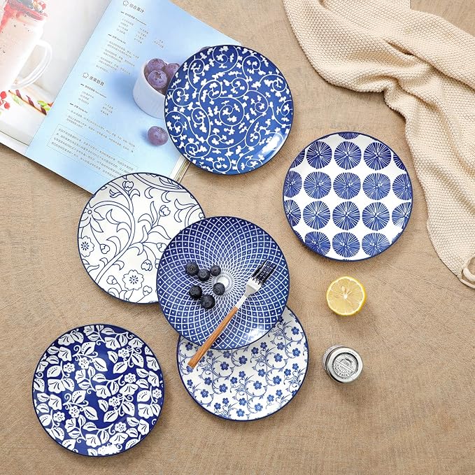 Selamica Ceramic Dessert Plates Set of 6, 6 Inch Appetizer Plates - Image 3