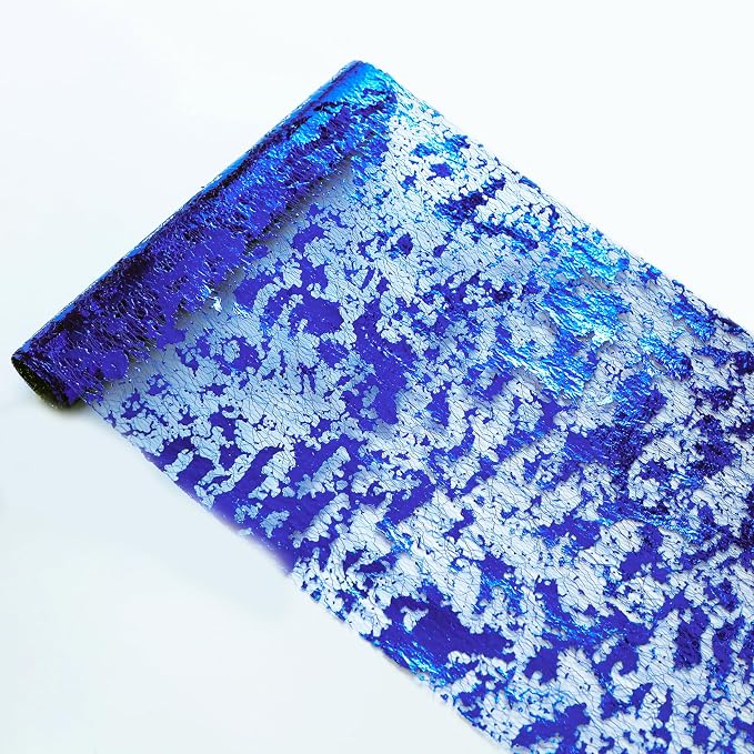 Snowkingdom Royal Blue Table Runner, Sequin Glitter Foil Metallic Thin Mesh by Snowkingdom
