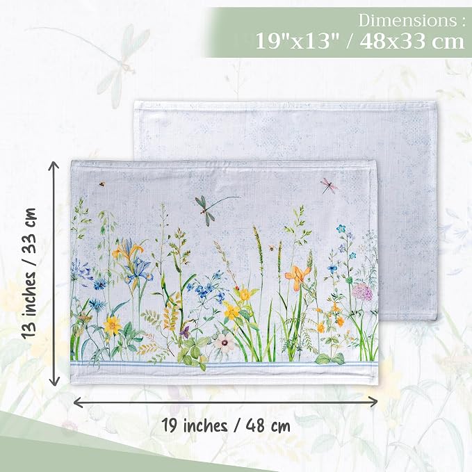 Maison d' Hermine Placemats Set of 4 Reusable 100% Cotton | Cloth Place Mats - Image 4