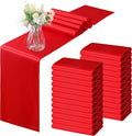 Horbaunal 24 Pack Red Satin Table Runner 12 x 108 Inch | Smooth Table Runners by Horbaunal