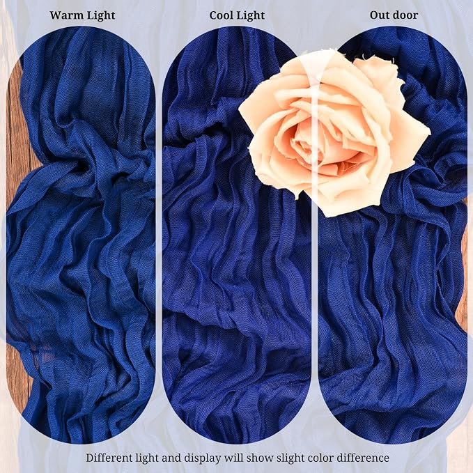 10 Pack Royal Blue Cheesecloth Table Runner 17x108 Inch Boho Gauze Cheese Cloth - Image 4
