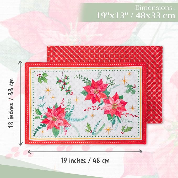 Maison d' Hermine Placemats Set of 4 Reusable 100% Cotton | Cloth Place Mats - Image 4