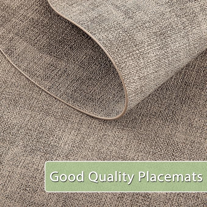 Placemats Set of 4 Non-Slip, Heat Resistant Oval Faux Leather Place mats Double - Image 4