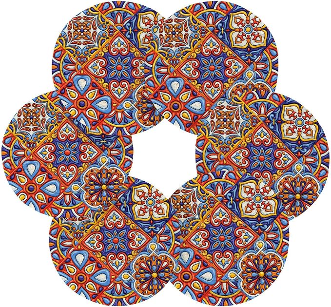YETTASBIN Mexican Talavera 6 Pcs Drink Coasters - Image 2