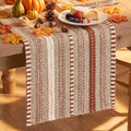 Artoid Mode Caramel Farmhouse Stripe Braided Table Runner 12x60 Inch | Holiday by ArtoidMode