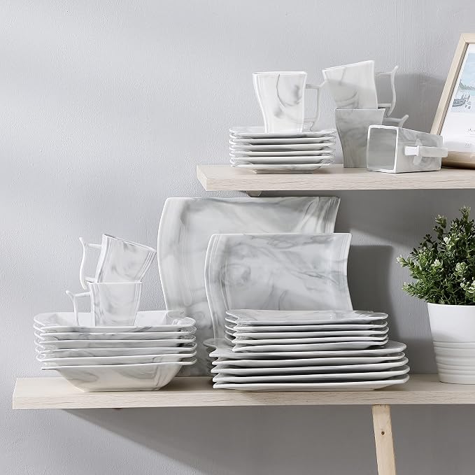MALACASA Plates and Bowls Sets, 30 Piece Porcelain Dinnerware Sets - Image 7