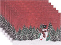 Aofmee Christmas Placemats Set of 6, Washable Christmas Place Mats by Aofmee