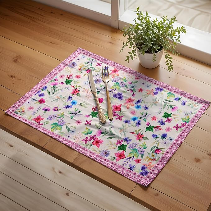 Maison d' Hermine Placemats Set of 4 Reusable 100% Cotton | Cloth Place Mats - Image 5