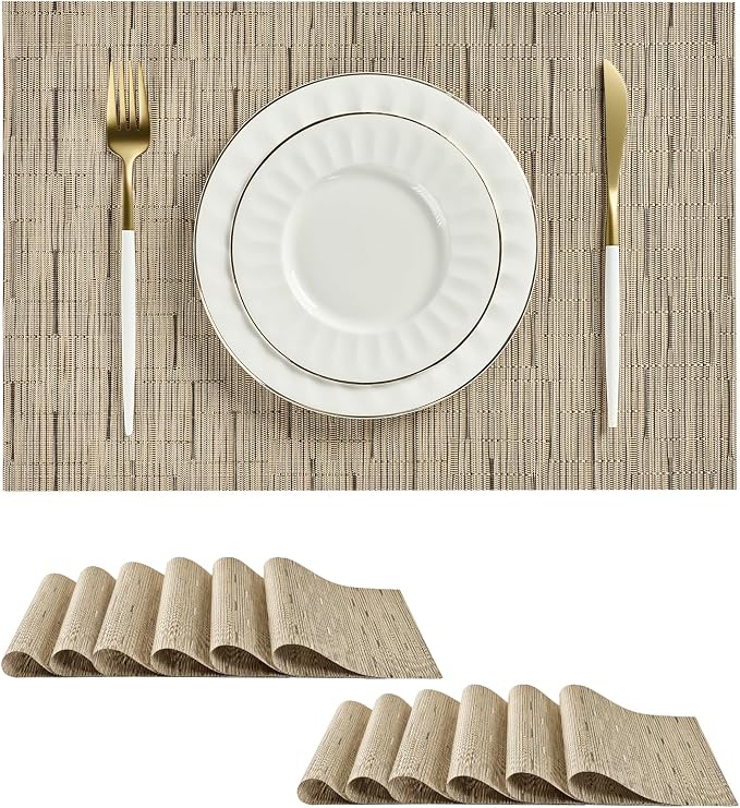 Leetaltree Light Brown Placemats Set of 12 by Leetaltree-ArtatEveryTable