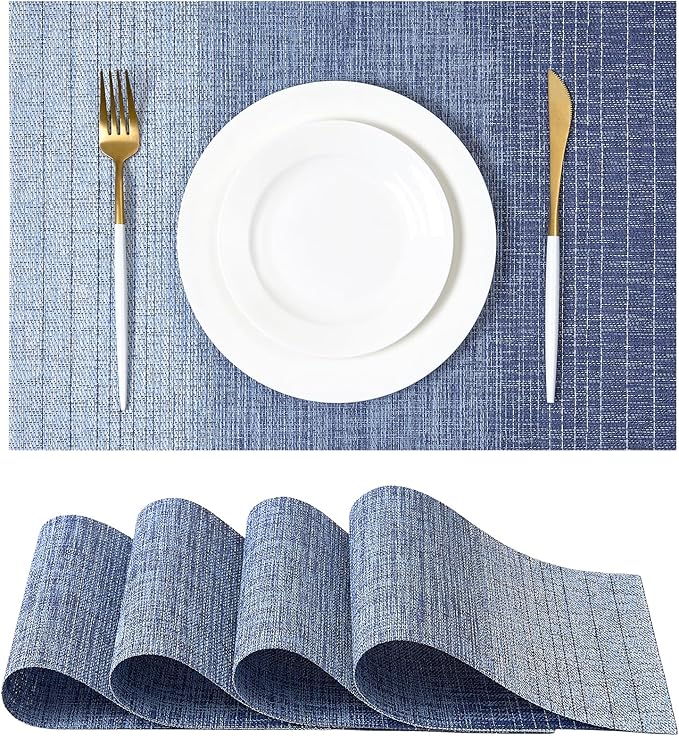 Leetaltree Gradient Blue Woven Placemats Set of 4 by Leetaltree-ArtatEveryTable